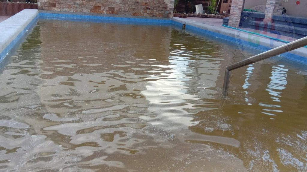 brown swimming pool